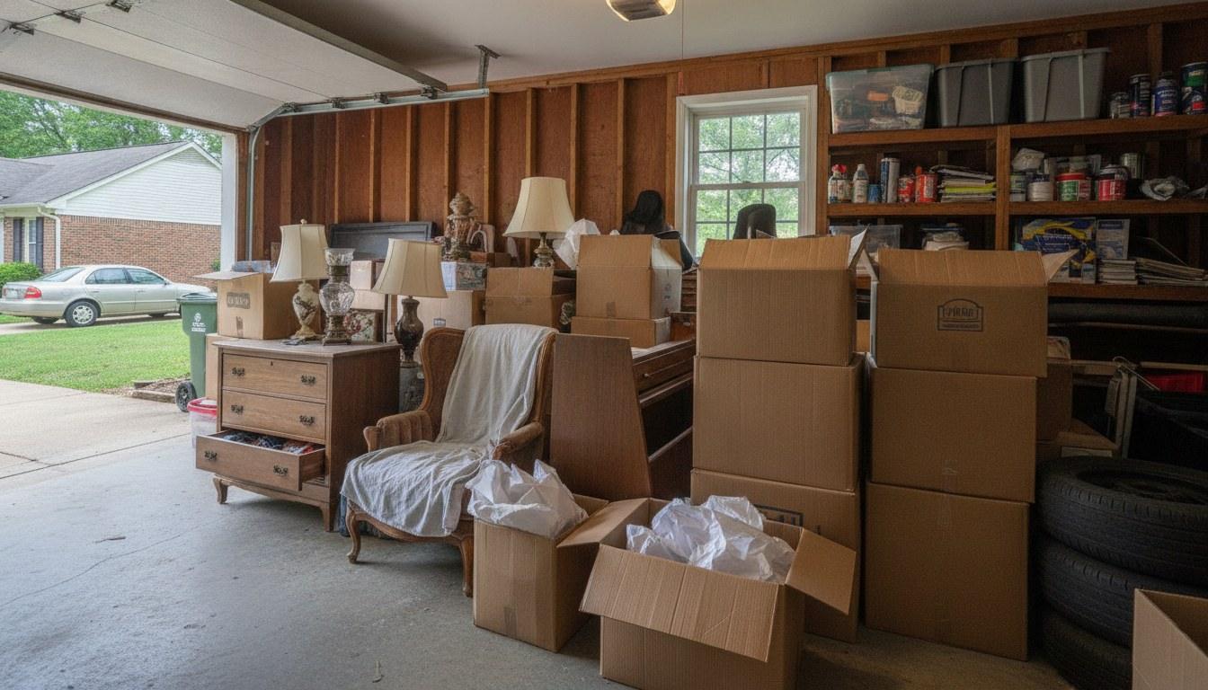 Estate home filled with furniture and household items